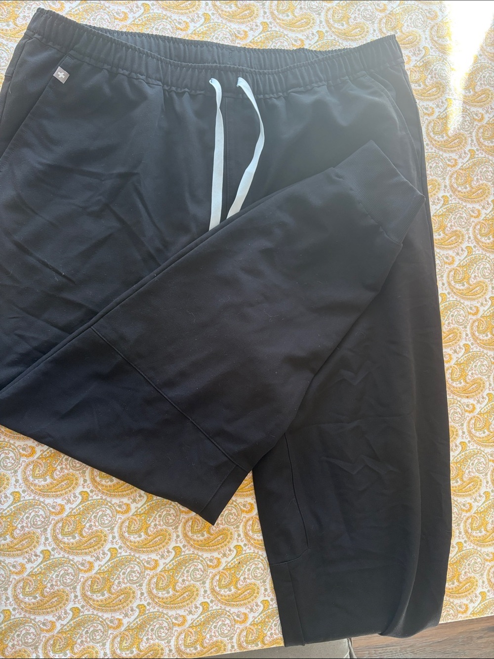Figs Men's Black Tansen Joggers with White Drawcords
